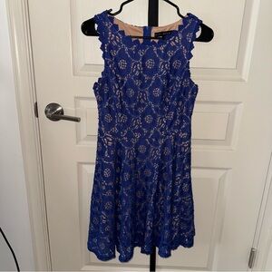 City Studio Blue Sleeveless Fit and Flare Dress